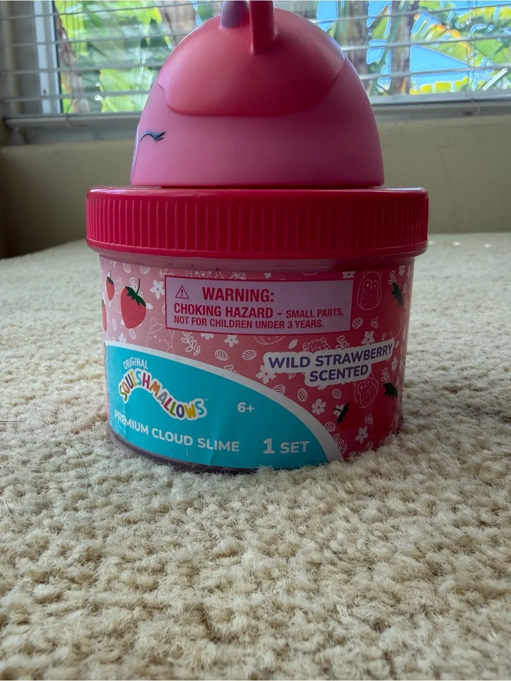 Squishmallows Pink Unicorn-Pig Bath Topper with Red Lid